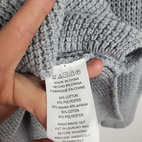 MICHAEL MICHAEL KORS Waffle Knit Sweater Cowl Turtleneck Pullover Oversized Fit - Picture 5 of 6